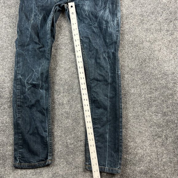 Ecko Unltd Jeans Mens 32 Blue Skinny Low Acid Washed Pockets Rap Hip Hop 32x30 - Picture 9 of 12